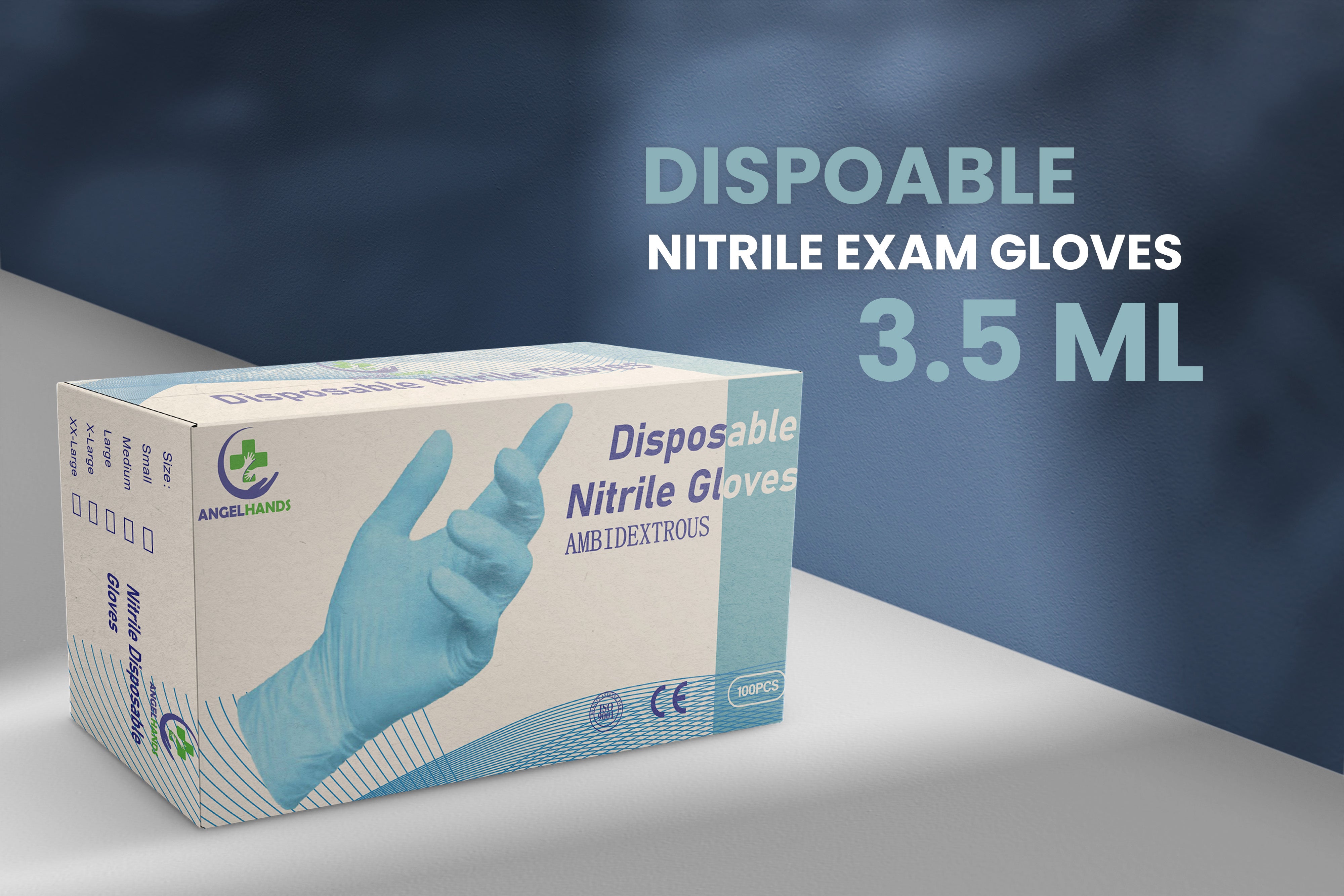 Disposal Nitrile Gloves, 3.5ml Blue Color