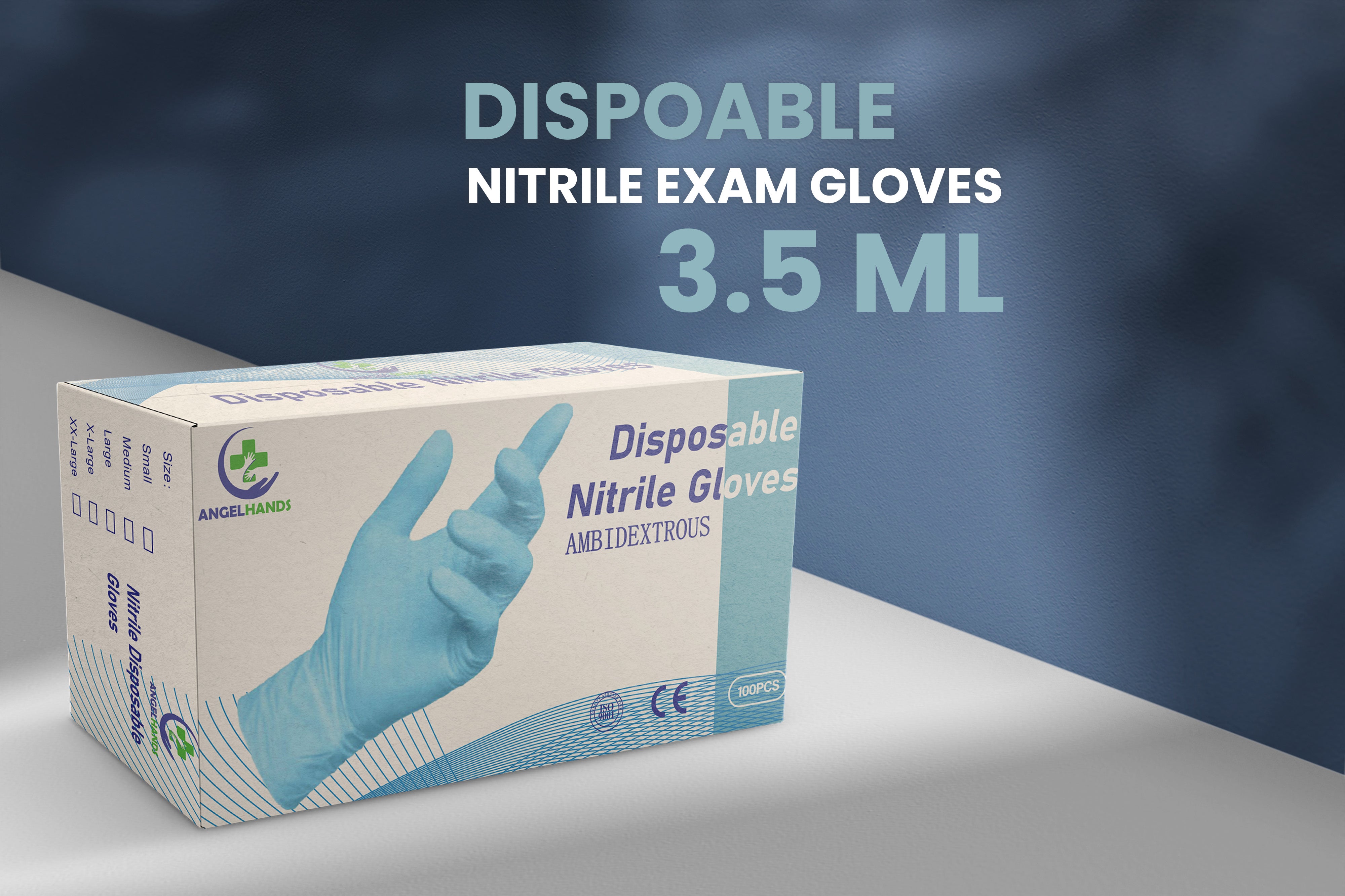 Disposal Nitrile Gloves, 3.5ml Blue Color
